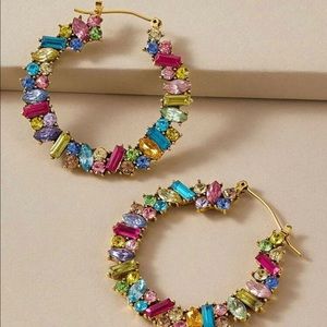 Gemstone Hoop Earrings